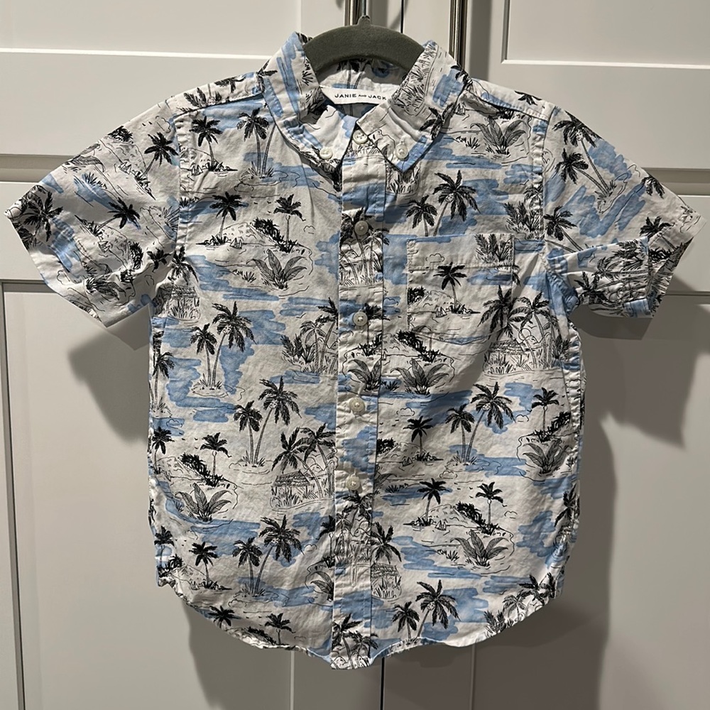 Boys Short Sleeve Button Down Hawaiian Shirt